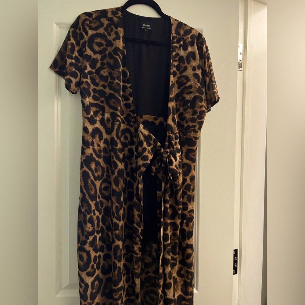 Leopard wrap dress